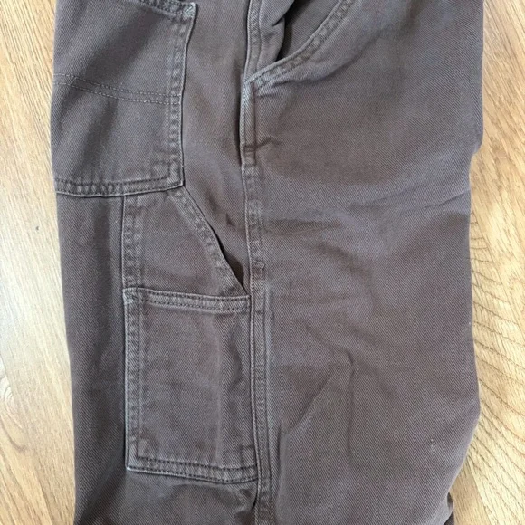Garage 00 Wide Leg Brown Carpenter-Style Pants - Picture 5 of 6